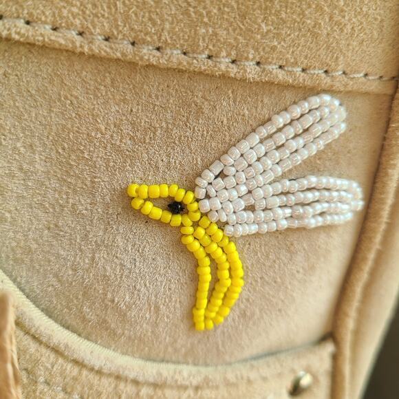 Vntg Tosca Blu Designer Purse Bag Italy Leather Floral Snake Skin Tulip Beaded - Picture 5 of 14